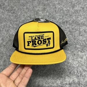 Lane Frost Hat Cap Snap Back Mens One Size Yellow Blaze Trucker Mesh Western